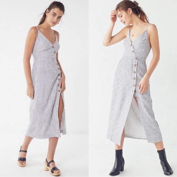 Urban Outfitters midi dress with asymmetrical buttons - Picture 1 of 9